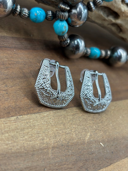 Silver Baby - Buckle Betty Earrings by Hillbetty