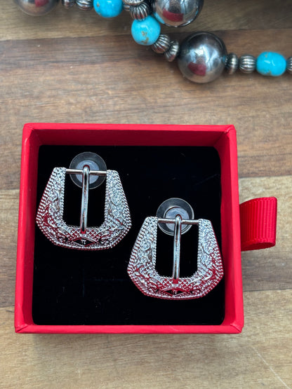 Silver Baby - Buckle Betty Earrings by Hillbetty