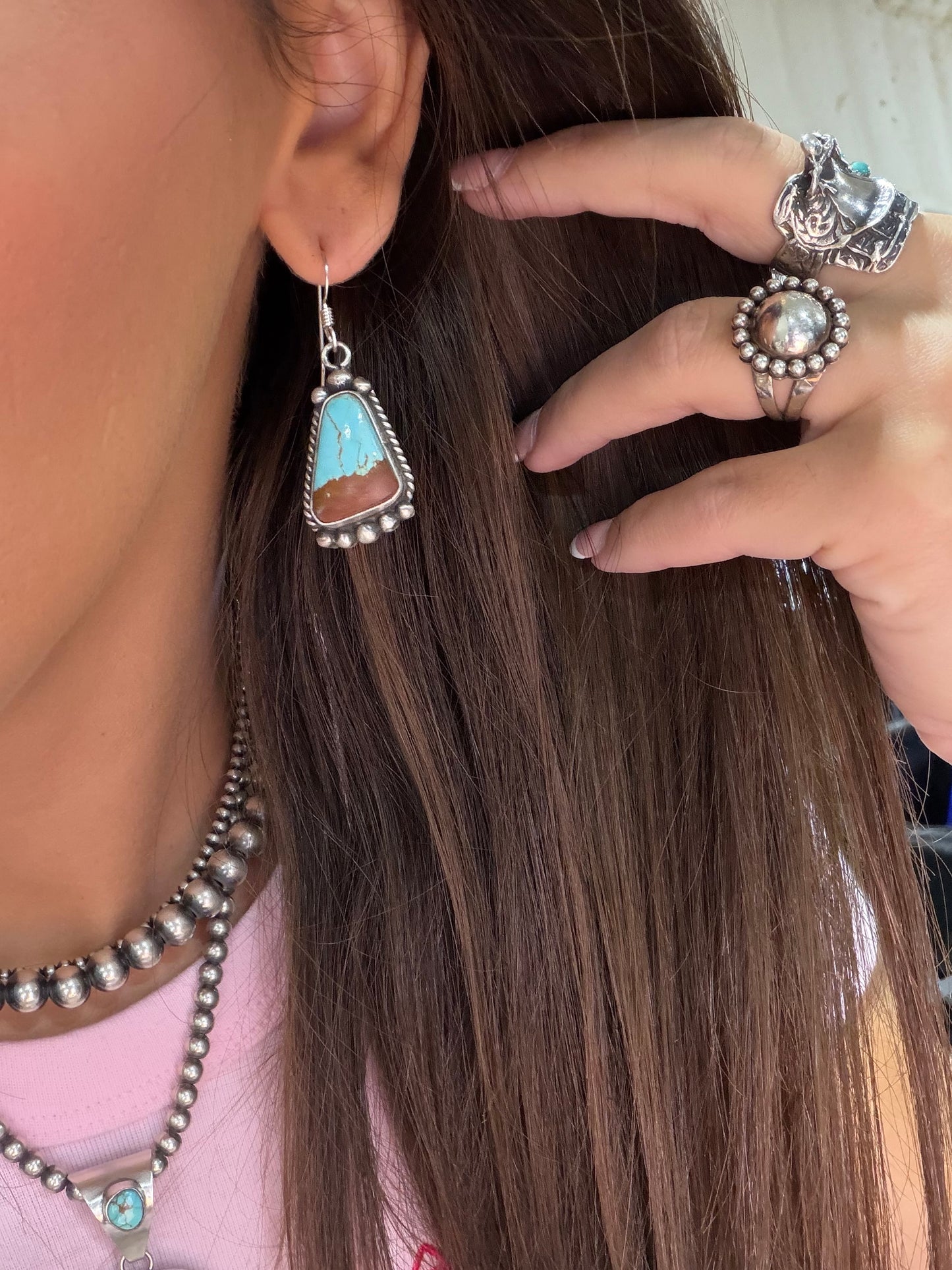 Mine #8 Earrings #83-2 by Elouise Kee, Navajo