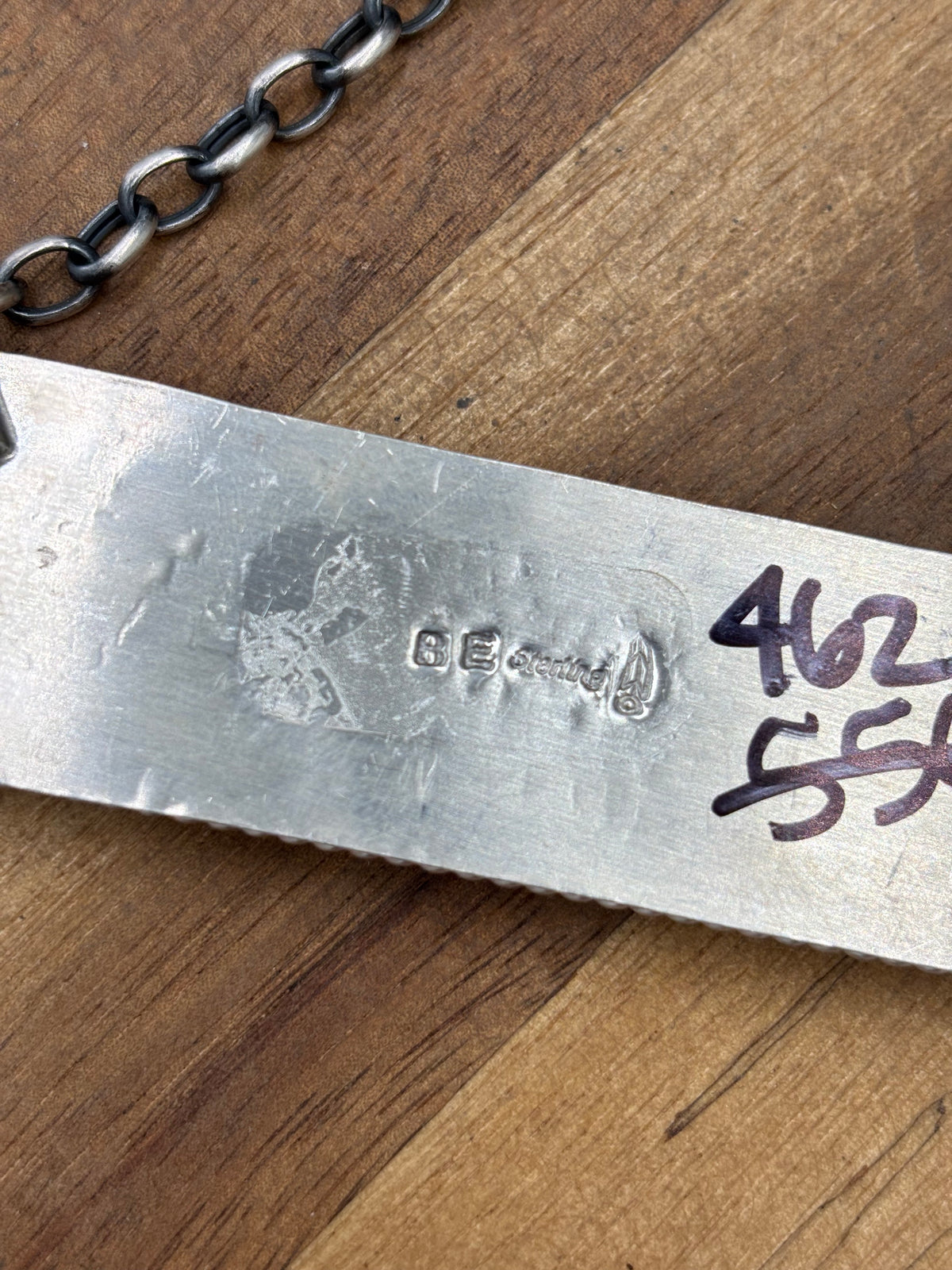 White Buffalo Mojave #917-40 Bar Necklace by Brandon Etcitty, Navajo
