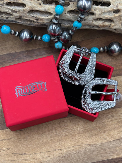 Silver Mini - Buckle Betty Earrings by Hillbetty