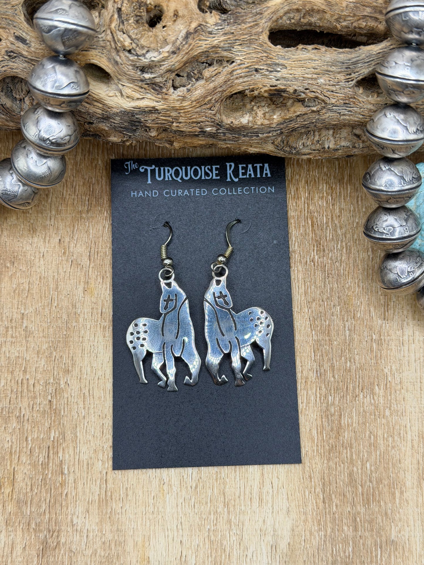 Horse Earrings by Herman Dagarito, Navajo
