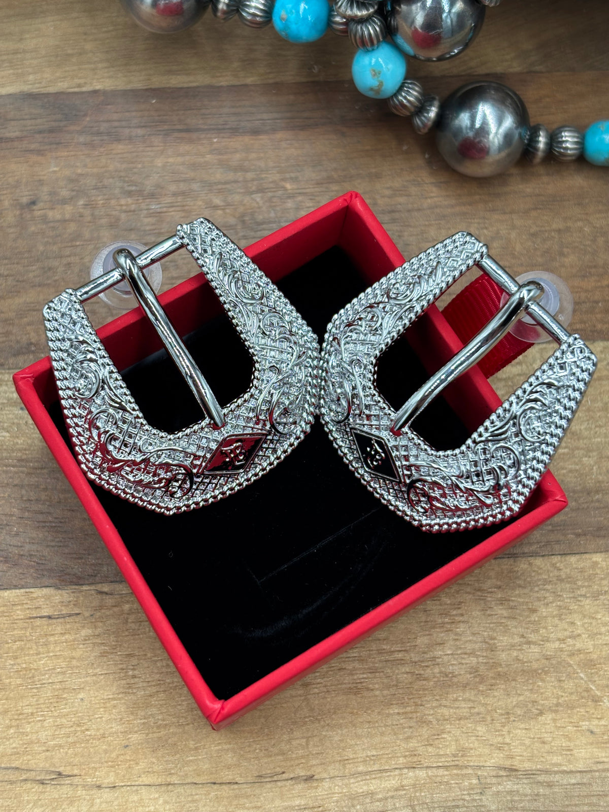 Silver Mini - Buckle Betty Earrings by Hillbetty