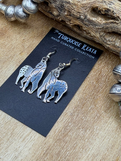 Horse Earrings by Herman Dagarito, Navajo