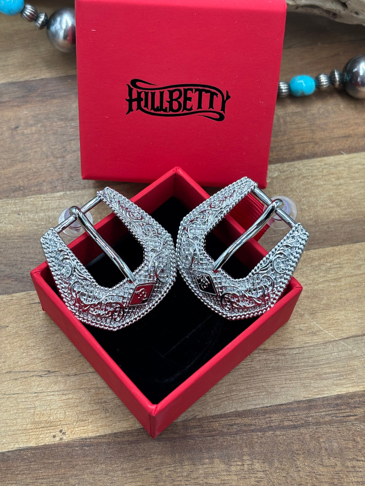 Silver Mini - Buckle Betty Earrings by Hillbetty