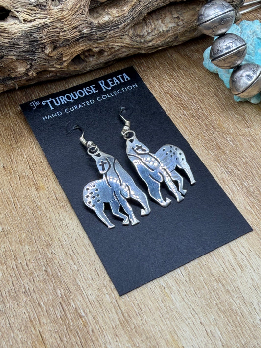 Horse Earrings by Herman Dagarito, Navajo