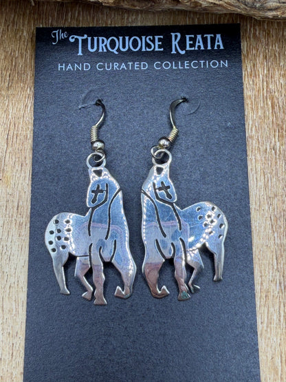 Horse Earrings by Herman Dagarito, Navajo