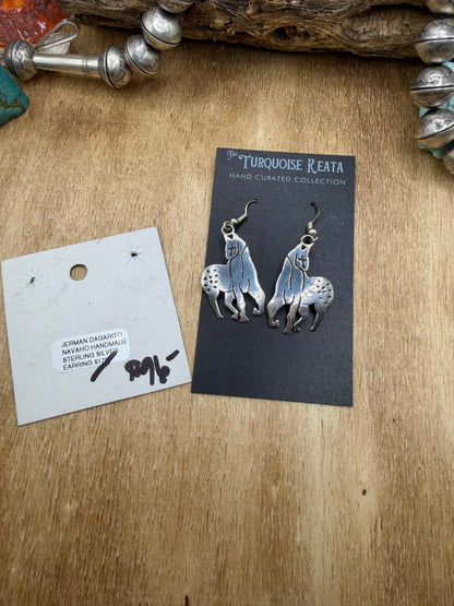 Horse Earrings by Herman Dagarito, Navajo