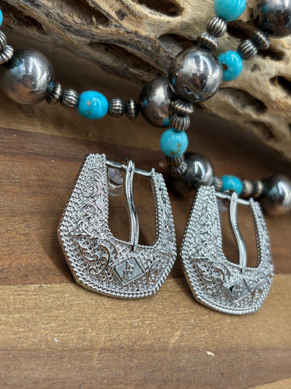 Silver Mini - Buckle Betty Earrings by Hillbetty