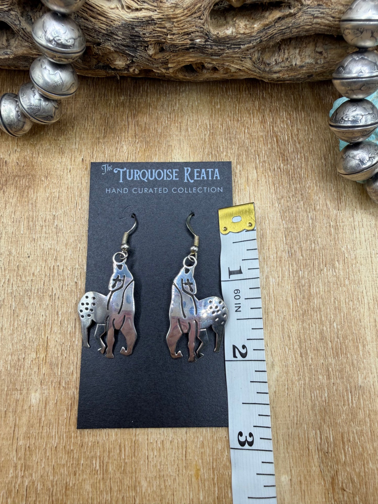 Horse Earrings by Herman Dagarito, Navajo