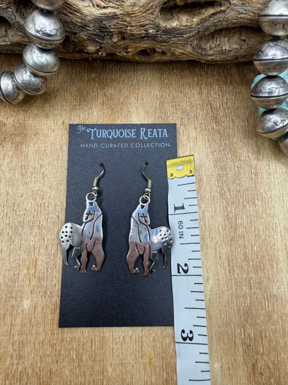 Horse Earrings by Herman Dagarito, Navajo