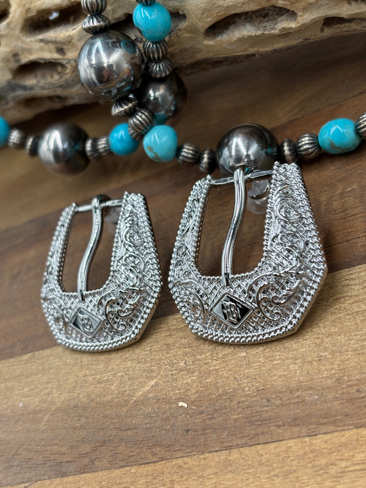 Silver Mini - Buckle Betty Earrings by Hillbetty