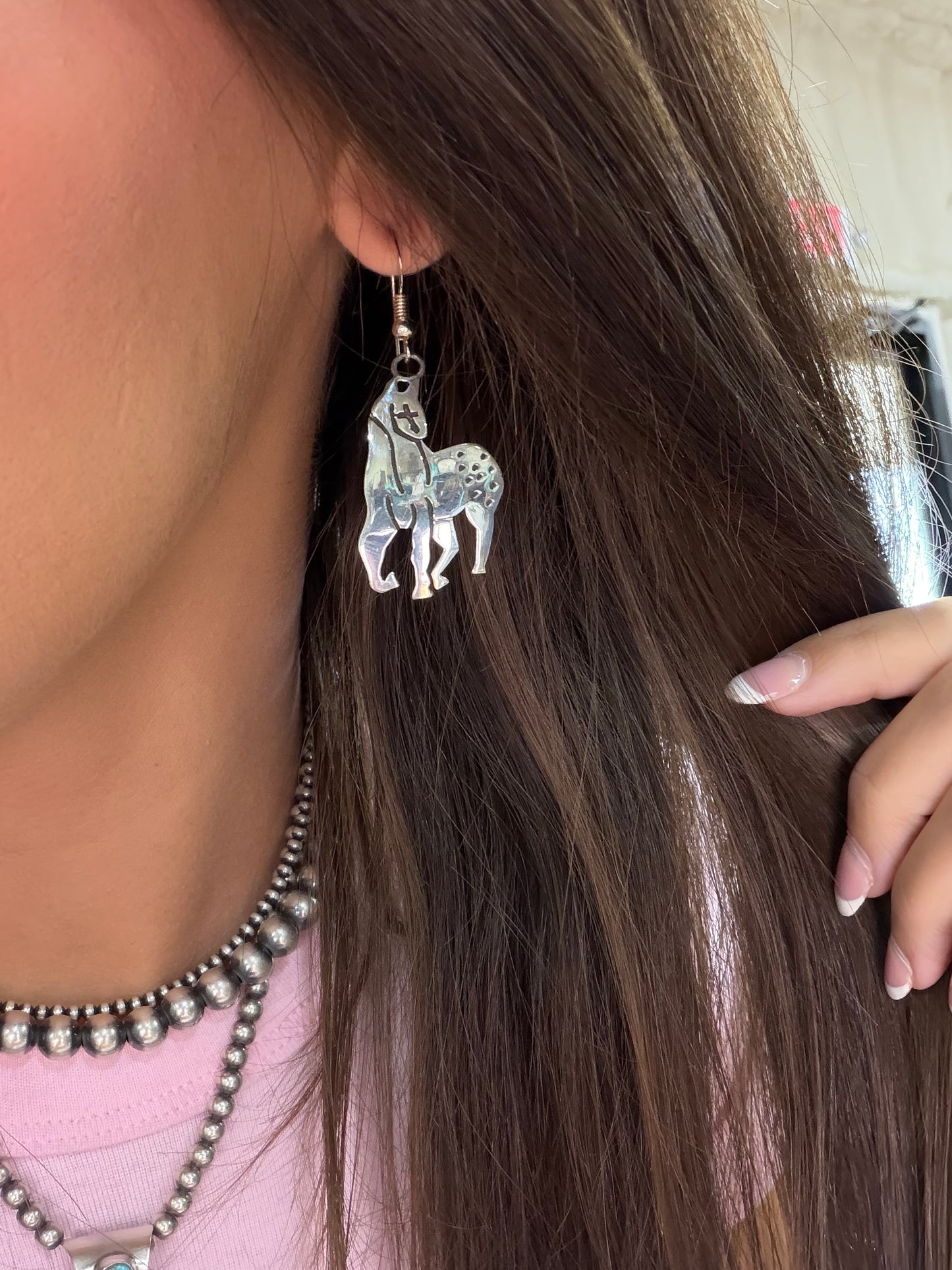 Horse Earrings by Herman Dagarito, Navajo