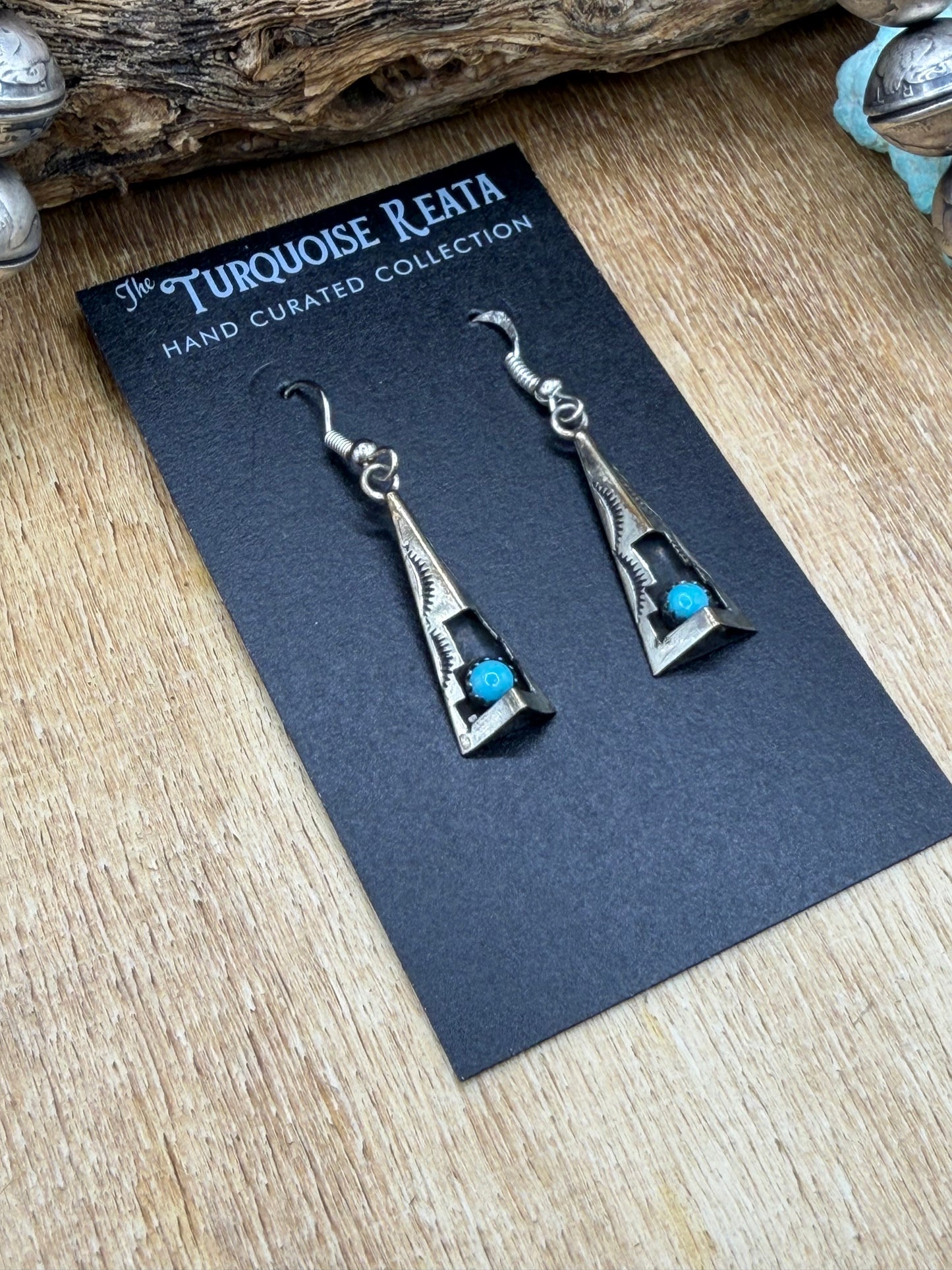 Shadow Box Earrings by Felix Berry, Navajo