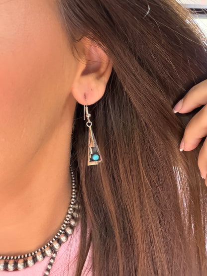 Shadow Box Earrings by Felix Berry, Navajo