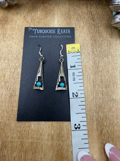 Shadow Box Earrings by Felix Berry, Navajo