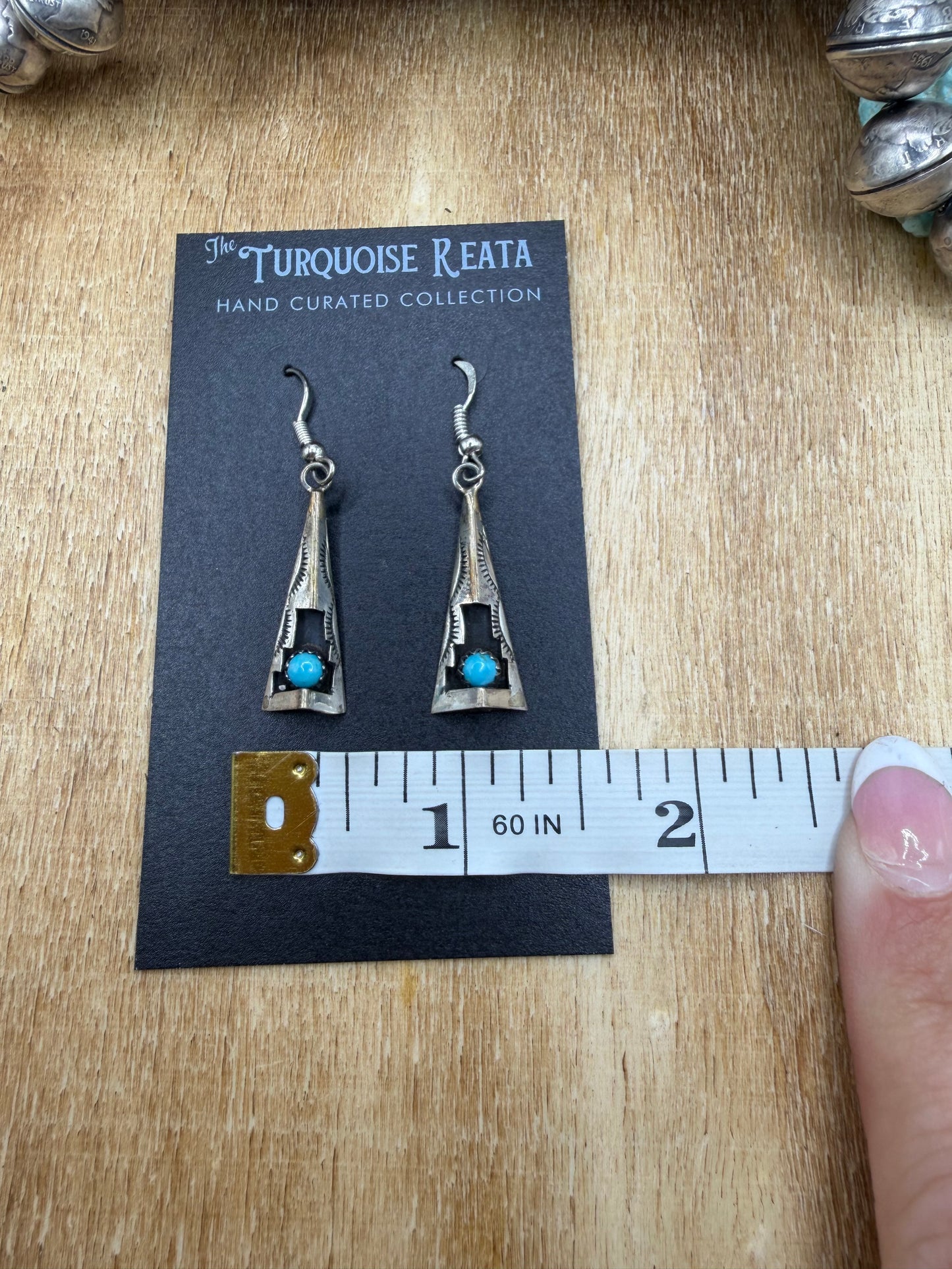 Shadow Box Earrings by Felix Berry, Navajo