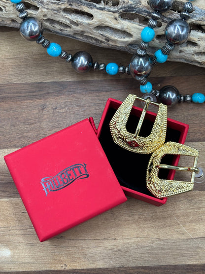 Gold Mini - Buckle Betty Earrings by Hillbetty