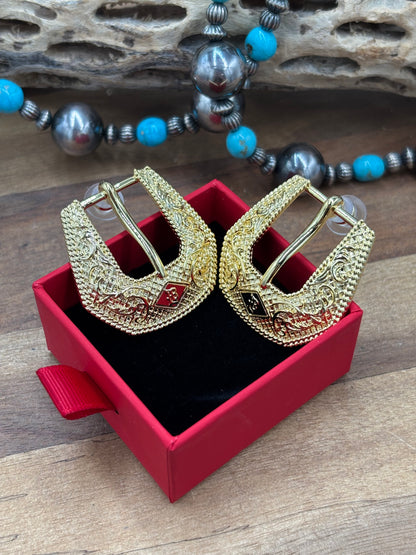 Gold Mini - Buckle Betty Earrings by Hillbetty