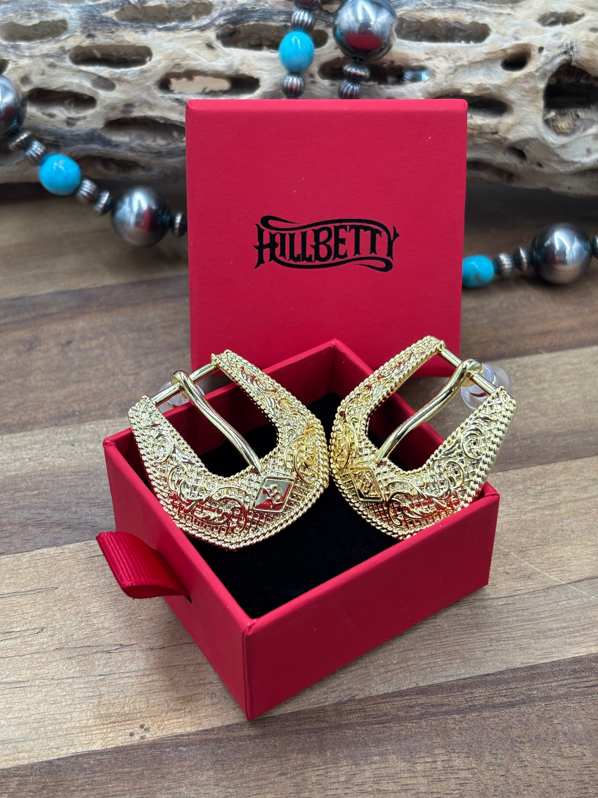 Gold Mini - Buckle Betty Earrings by Hillbetty