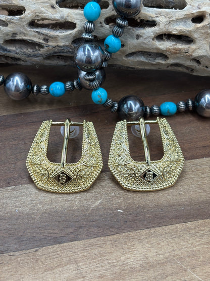 Gold Mini - Buckle Betty Earrings by Hillbetty