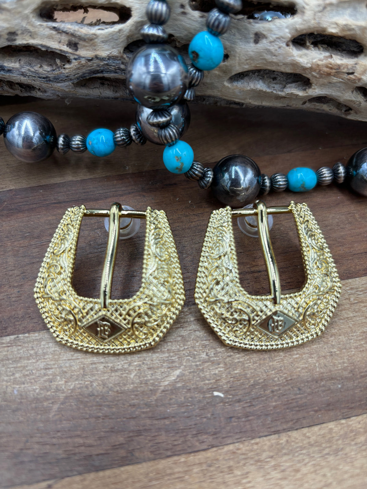 Gold Mini - Buckle Betty Earrings by Hillbetty