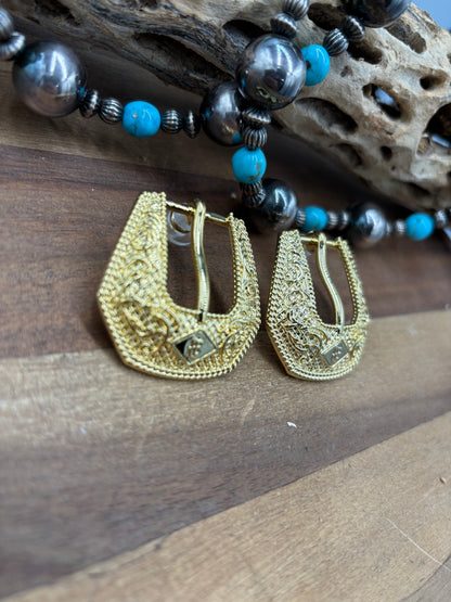 Gold Mini - Buckle Betty Earrings by Hillbetty