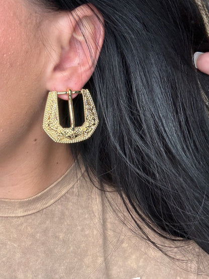 Gold Mini - Buckle Betty Earrings by Hillbetty