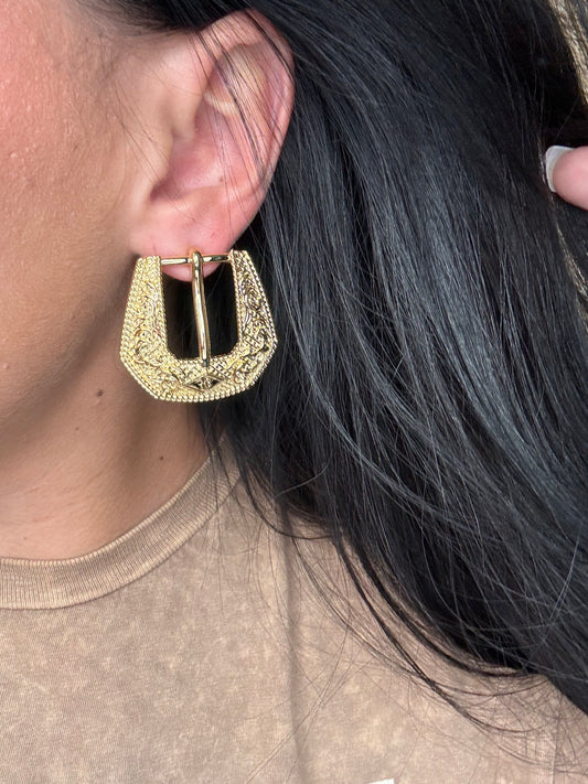 Gold Mini - Buckle Betty Earrings by Hillbetty