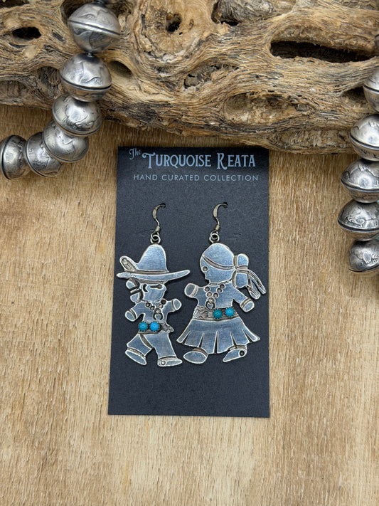 Lady & Man Earrings, Native Made