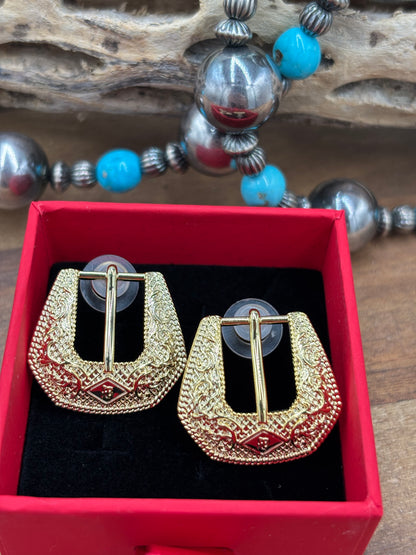 Gold Baby - Buckle Betty Earrings by Hillbetty