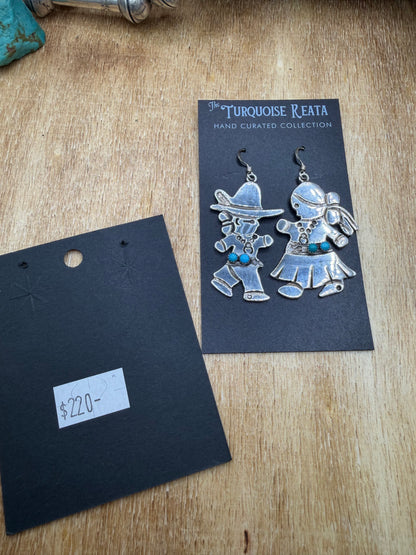Lady & Man Earrings, Native Made