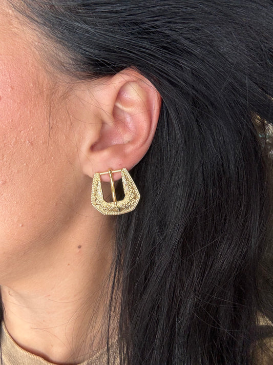 Gold Baby - Buckle Betty Earrings by Hillbetty