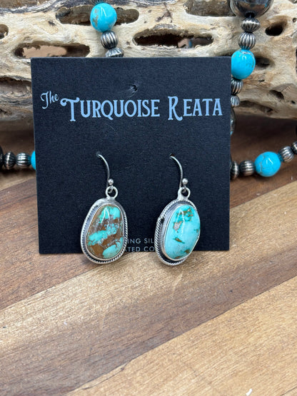 Carico Lake #101-7 Turquoise Statement Necklace Set by Ella Peter, Navajo