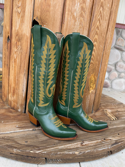 Signature Turquoise Reata Boot – The Marcie Emerald Green Snip Toe Boot