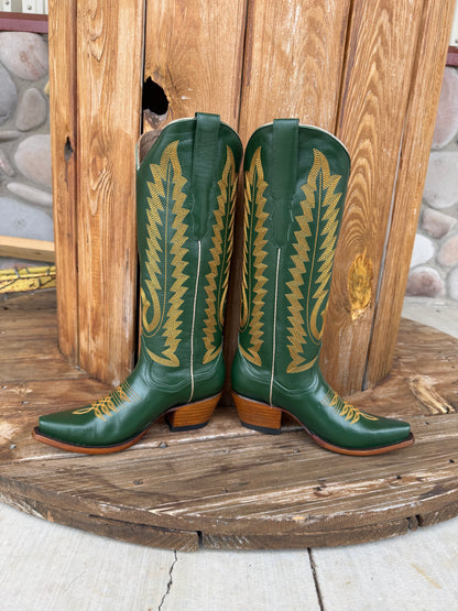 Signature Turquoise Reata Boot – The Marcie Emerald Green Snip Toe Boot