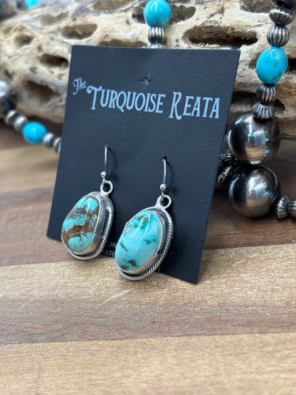Carico Lake #101-7 Turquoise Statement Necklace Set by Ella Peter, Navajo