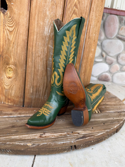 Signature Turquoise Reata Boot – The Marcie Emerald Green Snip Toe Boot