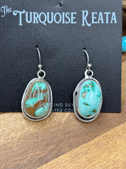 Carico Lake #101-7 Turquoise Statement Necklace Set by Ella Peter, Navajo