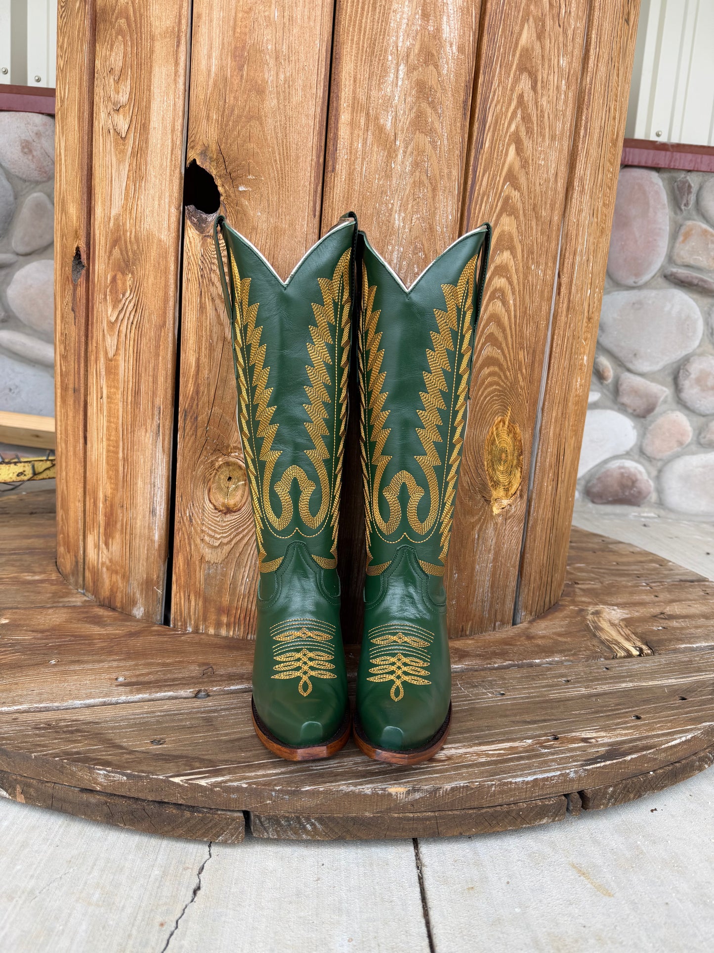 Signature Turquoise Reata Boot – The Marcie Emerald Green Snip Toe Boot