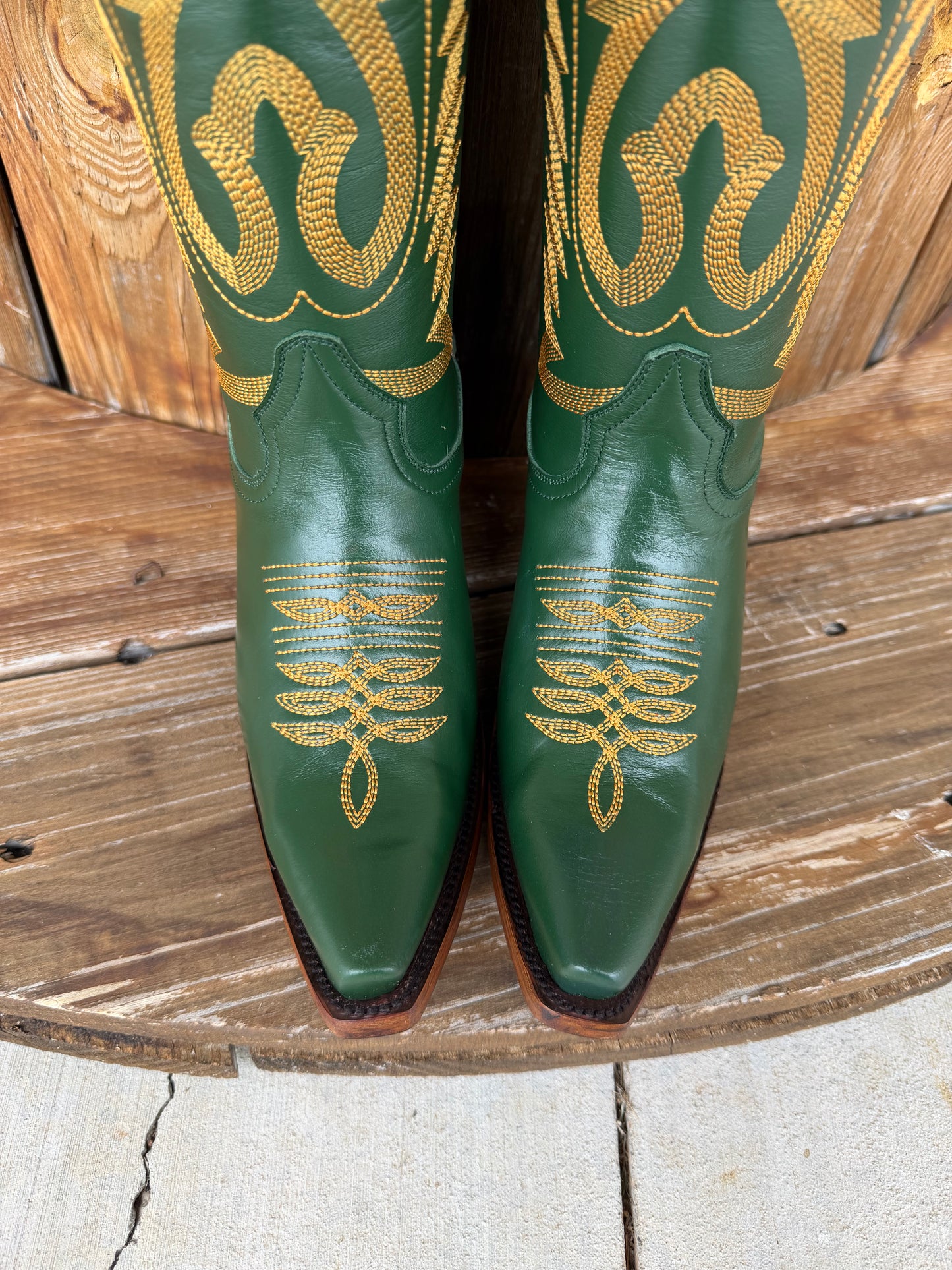 Signature Turquoise Reata Boot – The Marcie Emerald Green Snip Toe Boot