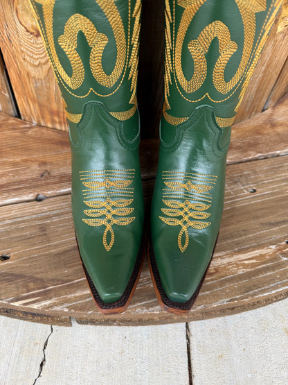 Signature Turquoise Reata Boot – The Marcie Emerald Green Snip Toe Boot