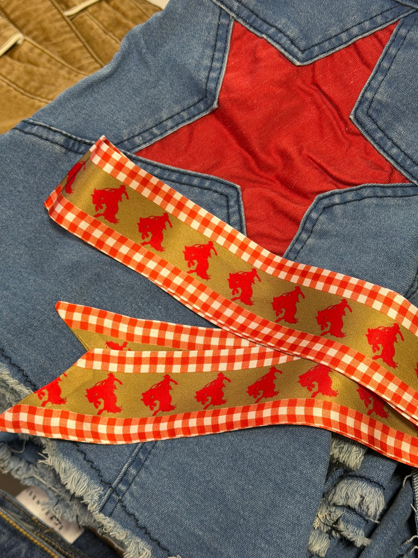 Red and Champagne Bucking Horse Twilly