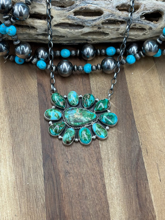 Sonoran Gold #1014-1 Cluster Necklace by Gerildine James, Navajo