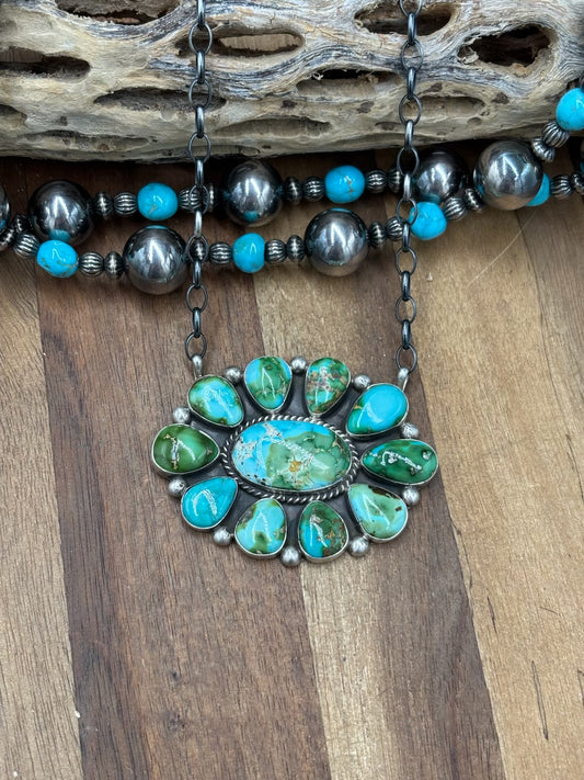 Sonoran Gold #1014-2 Cluster Necklace by Gerildine James, Navajo