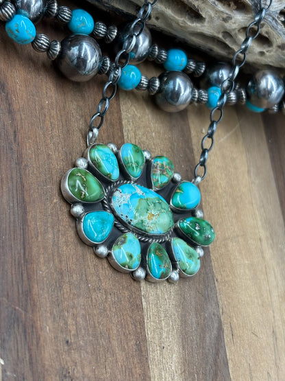 Sonoran Gold #1014-2 Cluster Necklace by Gerildine James, Navajo