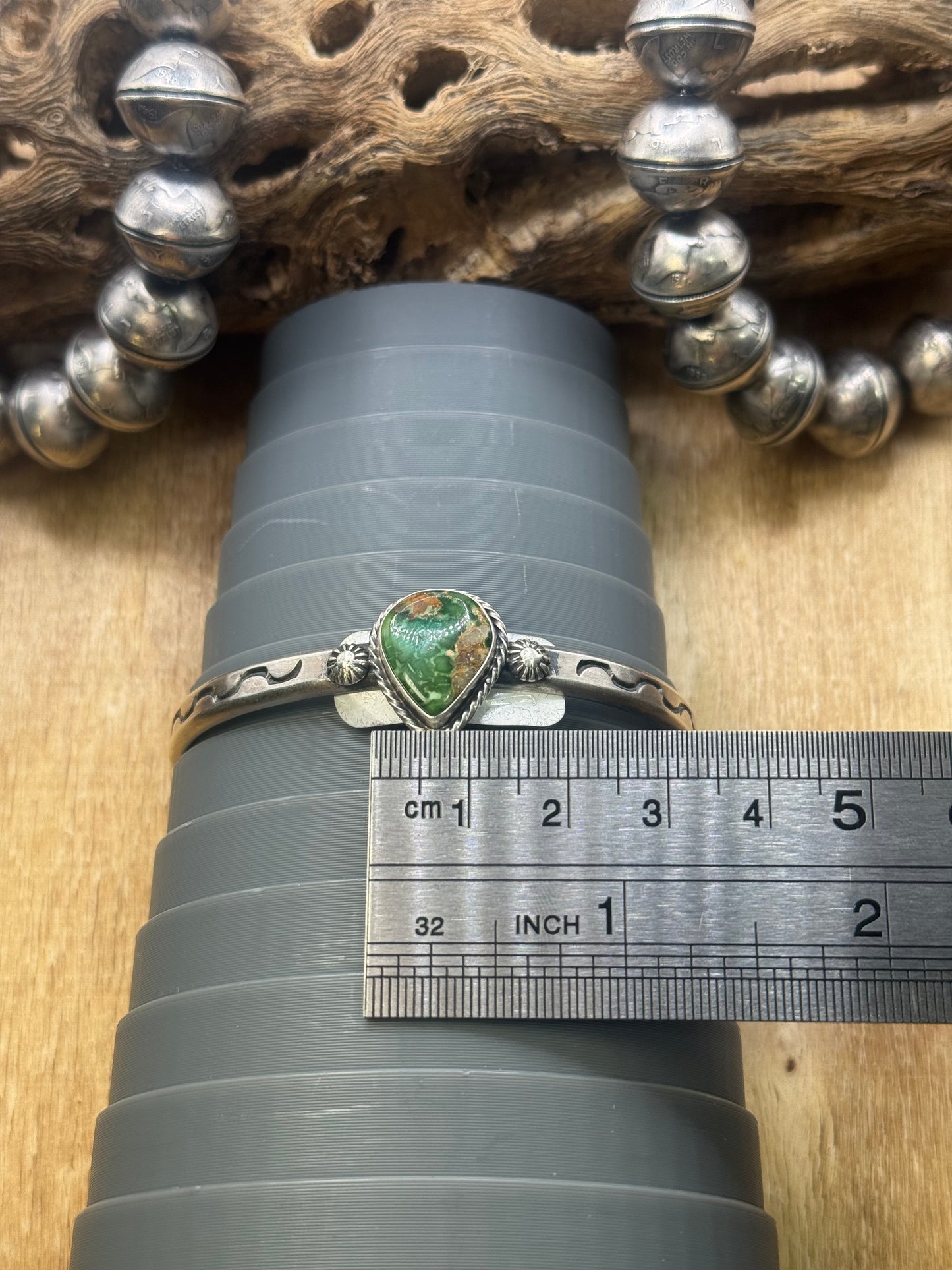 Sonoran Gold Cuff #D by Sam Yellowhair, Navajo