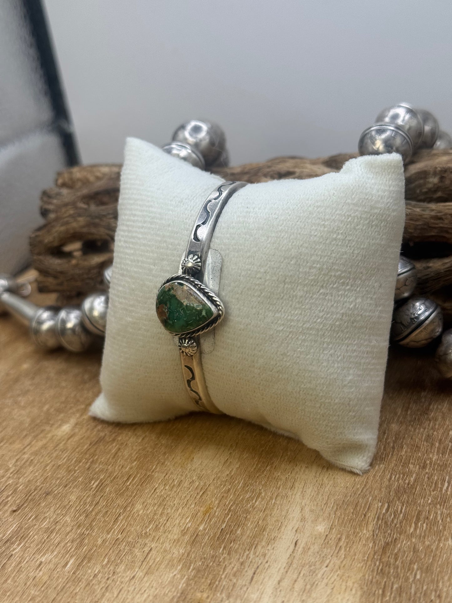 Sonoran Gold Cuff #D by Sam Yellowhair, Navajo