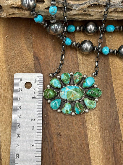 Sonoran Gold #1014-2 Cluster Necklace by Gerildine James, Navajo