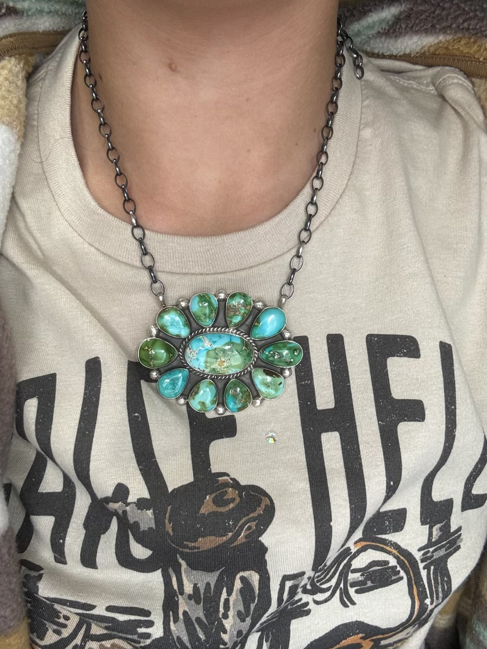 Sonoran Gold #1014-2 Cluster Necklace by Gerildine James, Navajo